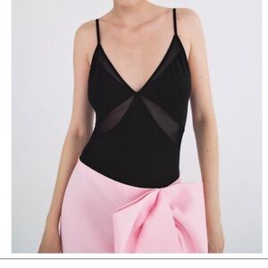 Zara Stretch Cut Out Bodysuit (Large)